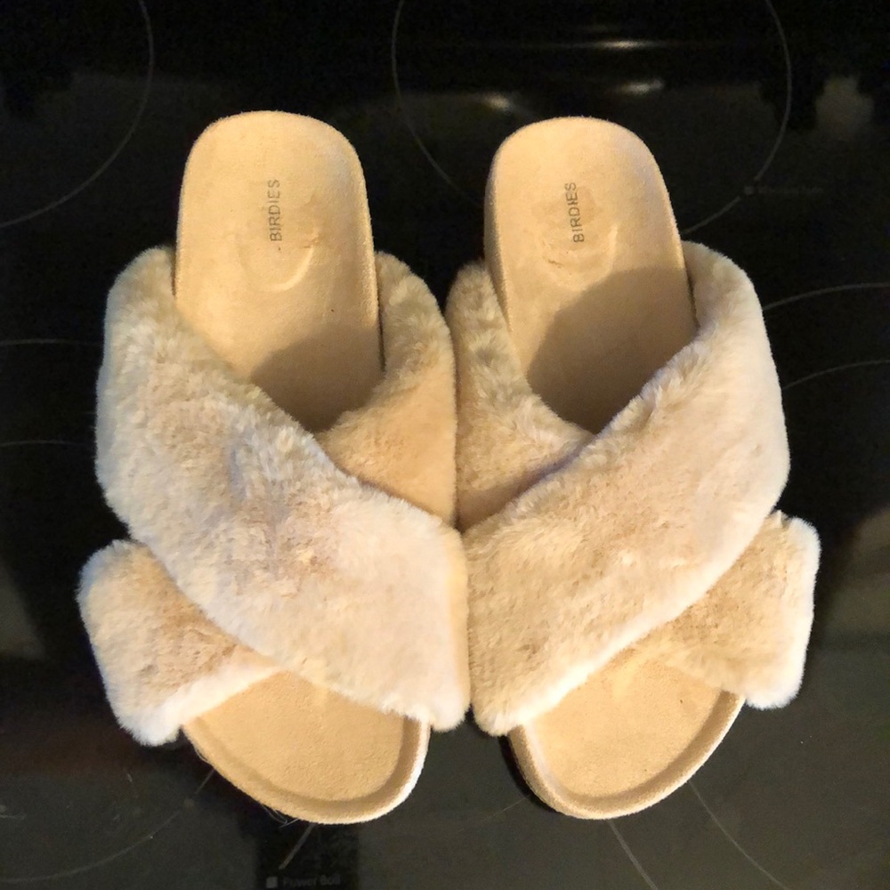 Birdies Robin Faux Fur Slippers/Slides